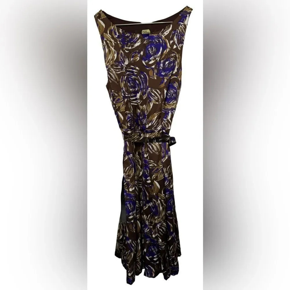 NWOT Eva Franco Purple Rose Sleeveless Dress Anthropologie Size 6